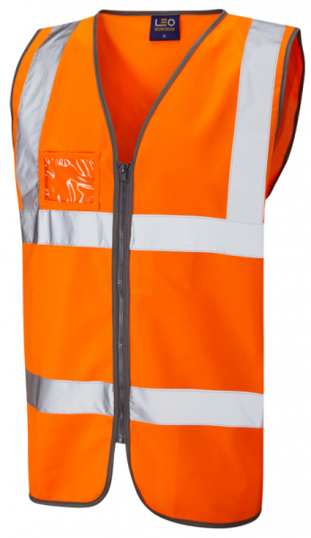 High Visibility Orange Vest with ID Pocket